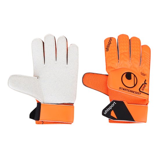 Luva De Goleiro Uhlsport Starter Resist Society - Laranja+Preto Menor preço em Luva De Goleiro Uhlsport Starter Resist Society - Laranja+Preto