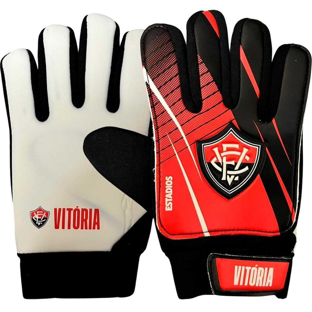 Luva de Goleiro Vitória Estadios Infantil - Preto e Vermelho