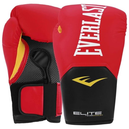 Luva Everlast Boxe Pro Style Elite V2 - Vermelho+Branco Menor preço em Luva Everlast Boxe Pro Style Elite V2 - Vermelho+Branco