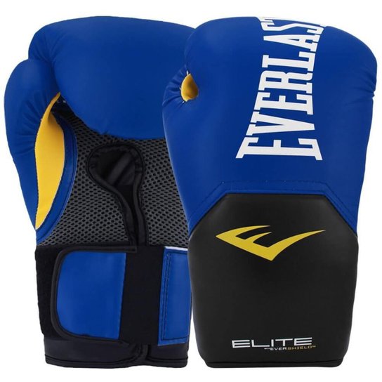 Luva Everlast Boxe Pro Style Elite V2 - Azul+Branco Menor preço em Luva Everlast Boxe Pro Style Elite V2 - Azul+Branco