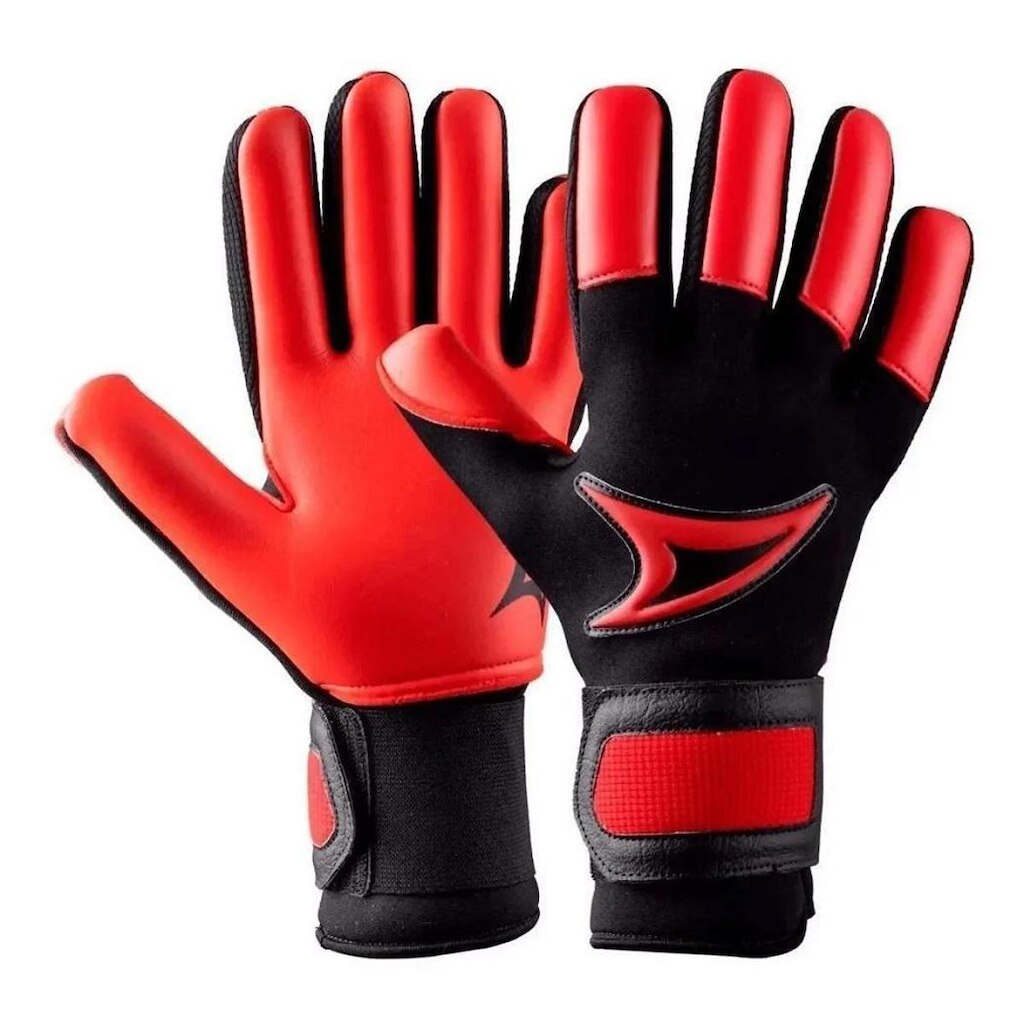 Luva Goleiro Campo Three Stars Touch Preto e Vermelho