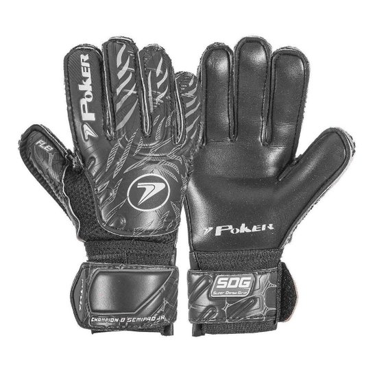 Luva Goleiro Infantil Futebol Campo Poker Champion 8 T07 - Preto Menor preço em Luva Goleiro Infantil Futebol Campo Poker Champion 8 T07 - Preto