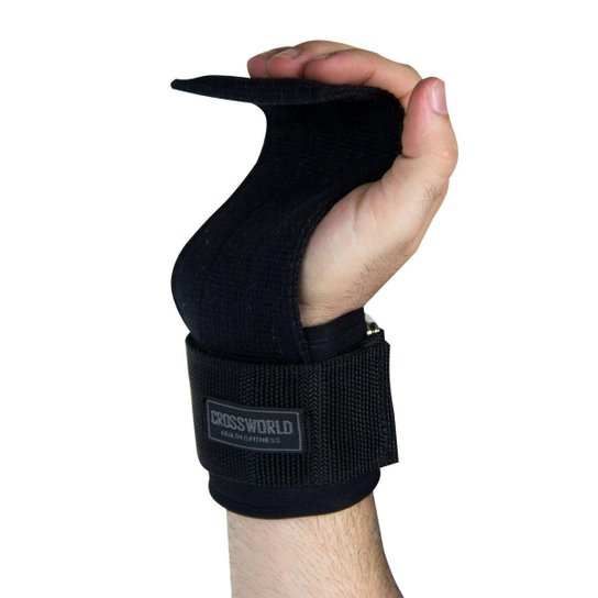 Luva Halter Straps Tala Larga Musculação Academia Crossfit - Preto Menor preço em Luva Halter Straps Tala Larga Musculação Academia Crossfit - Preto