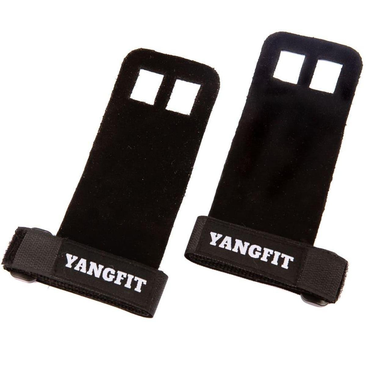 Luva Hand Grip Crossfit Pull Up Couro Para Mãos Musculação Preto