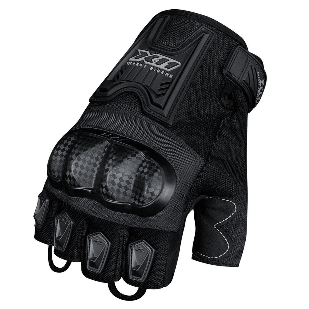 Luva Moto Masculino Meio Dedo X11 Blackout 2 Com Proteção Motoqueiro