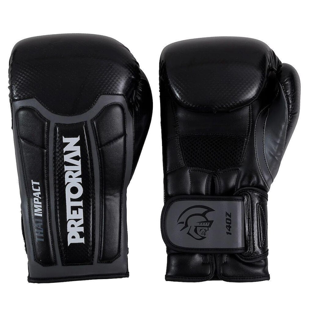 Luva Muay Thai Impact Pretorian - Luva Muay Thai Impact Pretorian Preta 14OZ