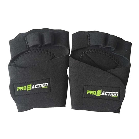 Luva Musculação Neoprene Preta Proaction - Preto Menor preço em Luva Musculação Neoprene Preta Proaction - Preto