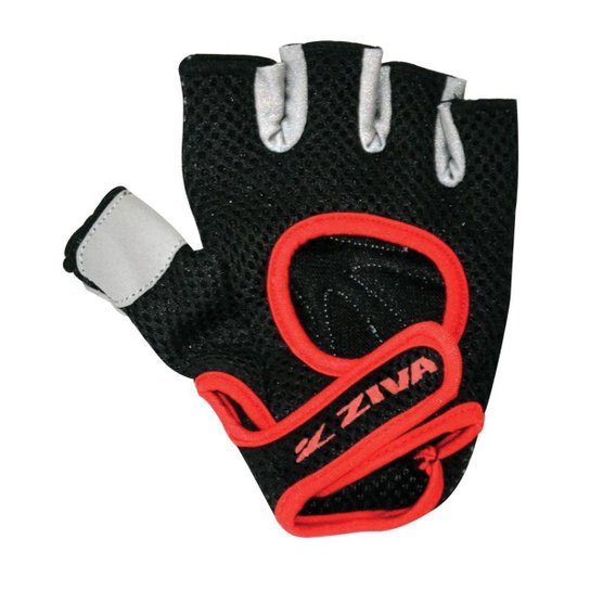 Luva Para Musculação Power Series Ziva - Preto+Vermelho