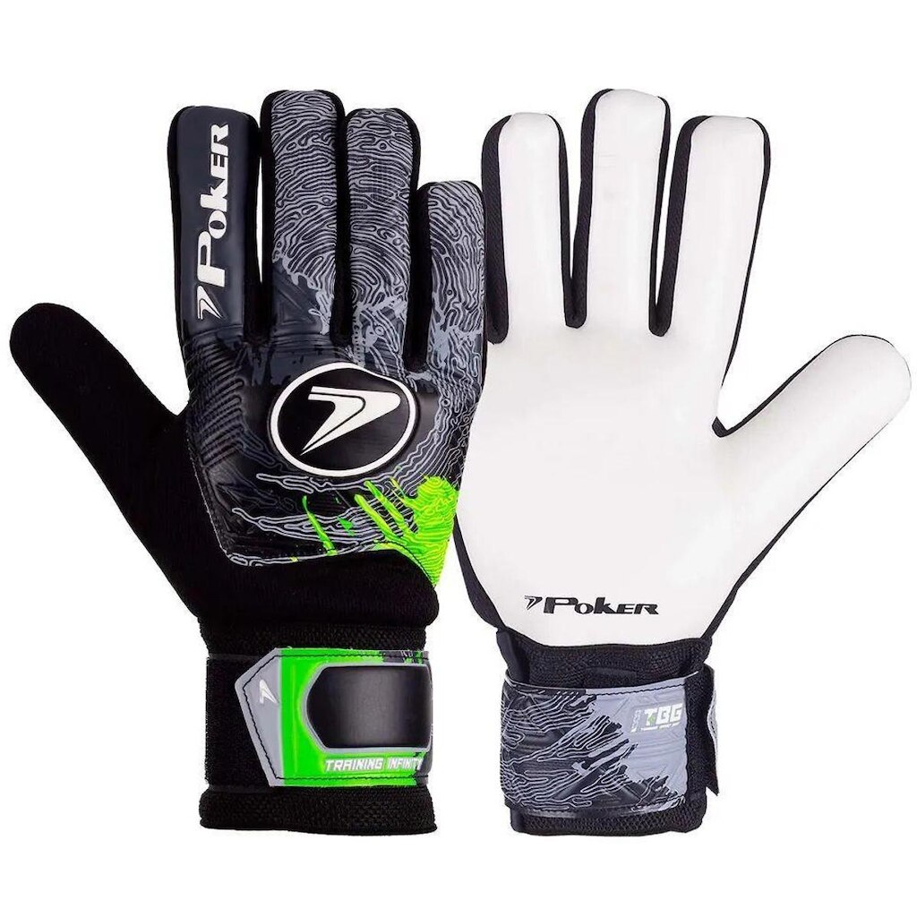 Luva Poker Futebol de Campo Training Infinity 01130 - Preto/Cinza/Verde