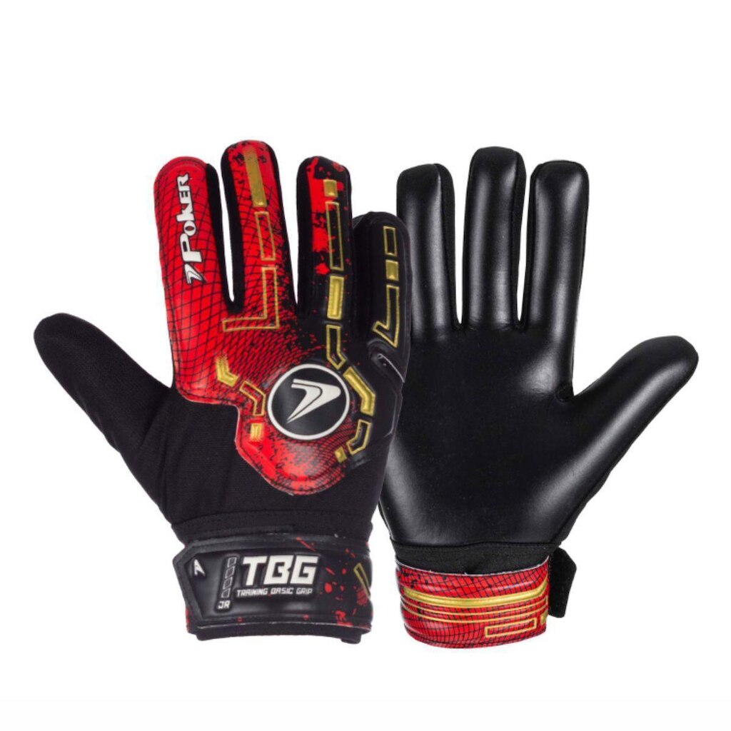 Luva Poker Goleiro de Campo Poker Training Basic Jr Vermelho