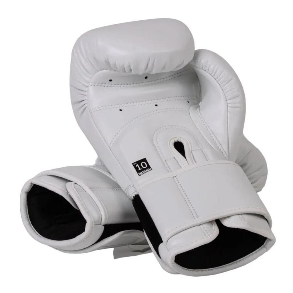 Luva Profissional Branca Maximum Boxe Muay Thai Pro Séries
