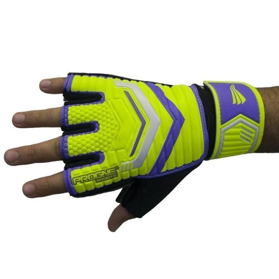 Luva Progne de Goleiro Futsal Amarelo/Roxo Menor preço em Luva Progne de Goleiro Futsal Amarelo/Roxo