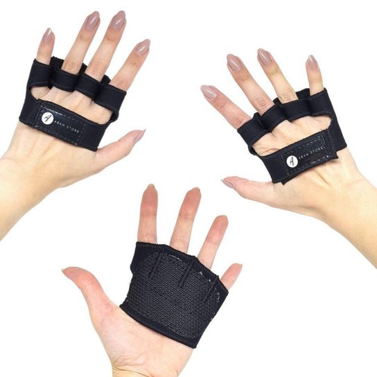 Luva treino academia musculação bike palmar fitness conforto - Preto Menor preço em Luva treino academia musculação bike palmar fitness conforto - Preto