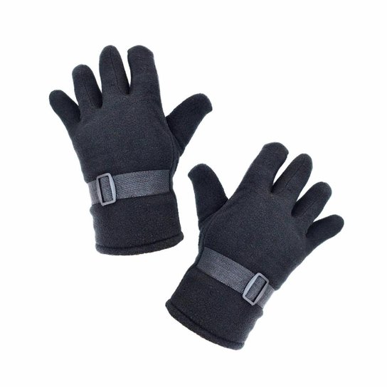 Luva Unisex de Inverno - Cor Preta Adulto - Preto