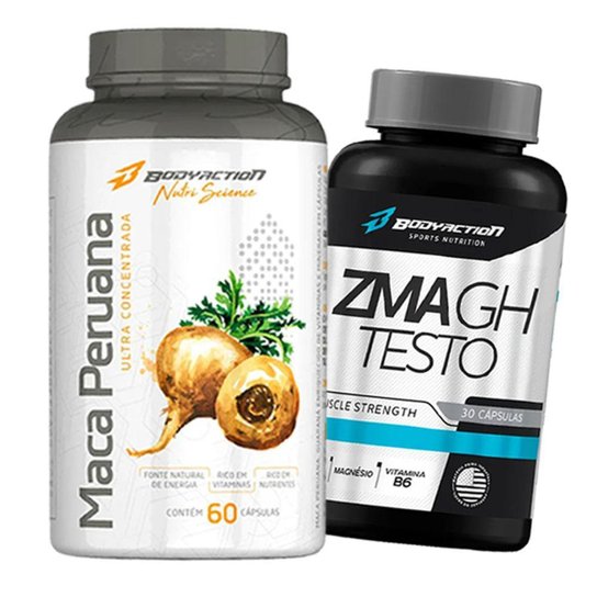 Maca Peruana Pura 90 Cáps + ZMA Gh 30 Cáps Body Action Netshoes