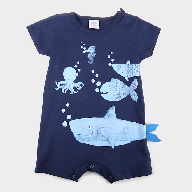Macacao Bebe Marlan Romper Banho De Sol Masculino Marinho Netshoes