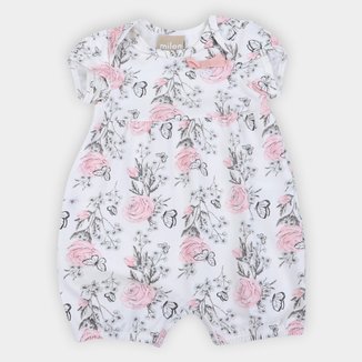 Macacão Curto Bebê Milon Floral Feminino