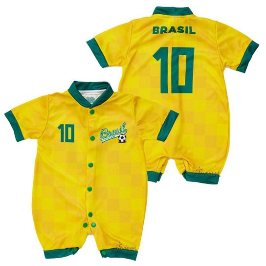 Macacão Curto Bebê Torcida Baby Brasil Estilo I - 005S - Amarelo Menor preço em Macacão Curto Bebê Torcida Baby Brasil Estilo I - 005S - Amarelo