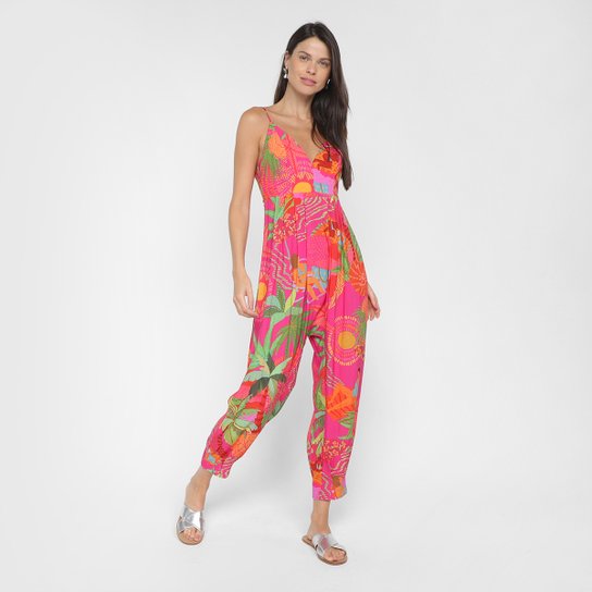 Macacão Farm Bronzeado Feminino - Estampado Menor preço em Macacão Farm Bronzeado Feminino - Estampado