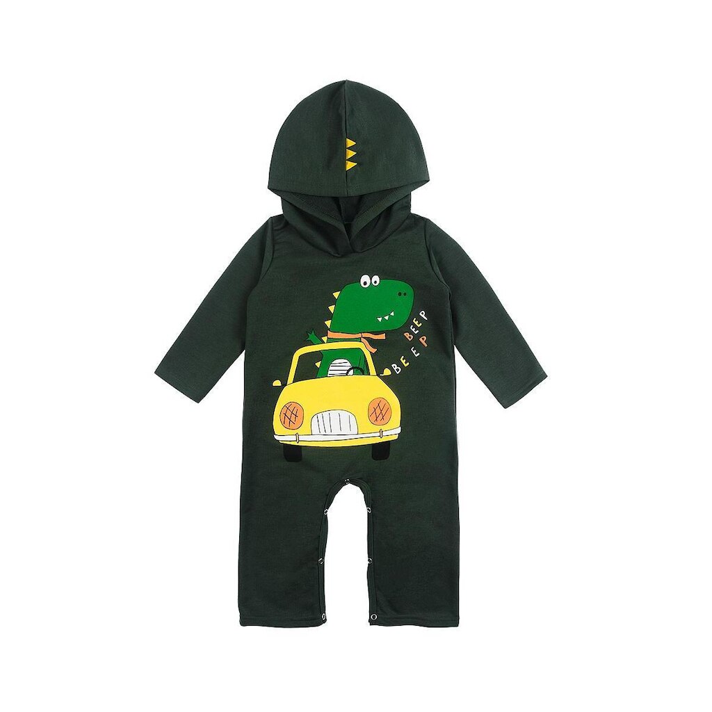 Macacão Infantil Menino de Jacaré com Capuz Verde - Destak