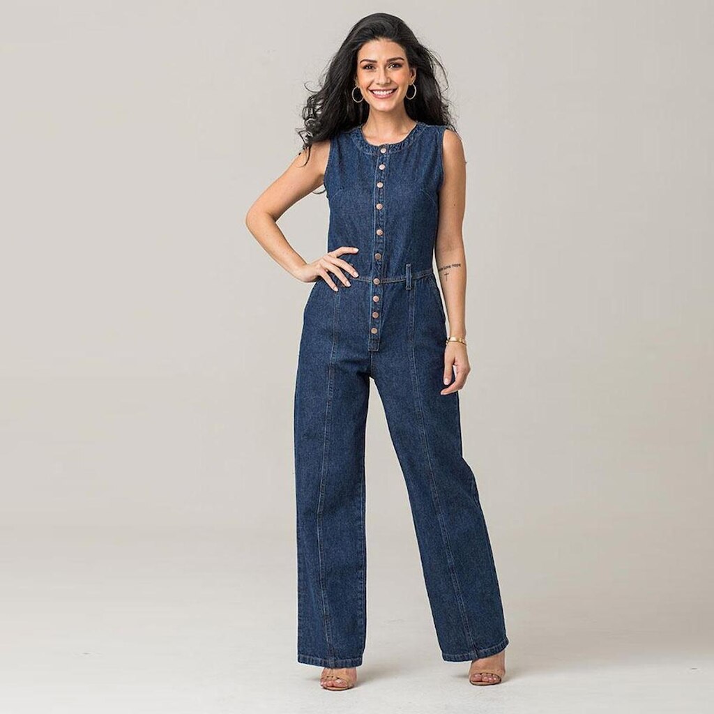 Macacão Jeans Feminino Disparate
