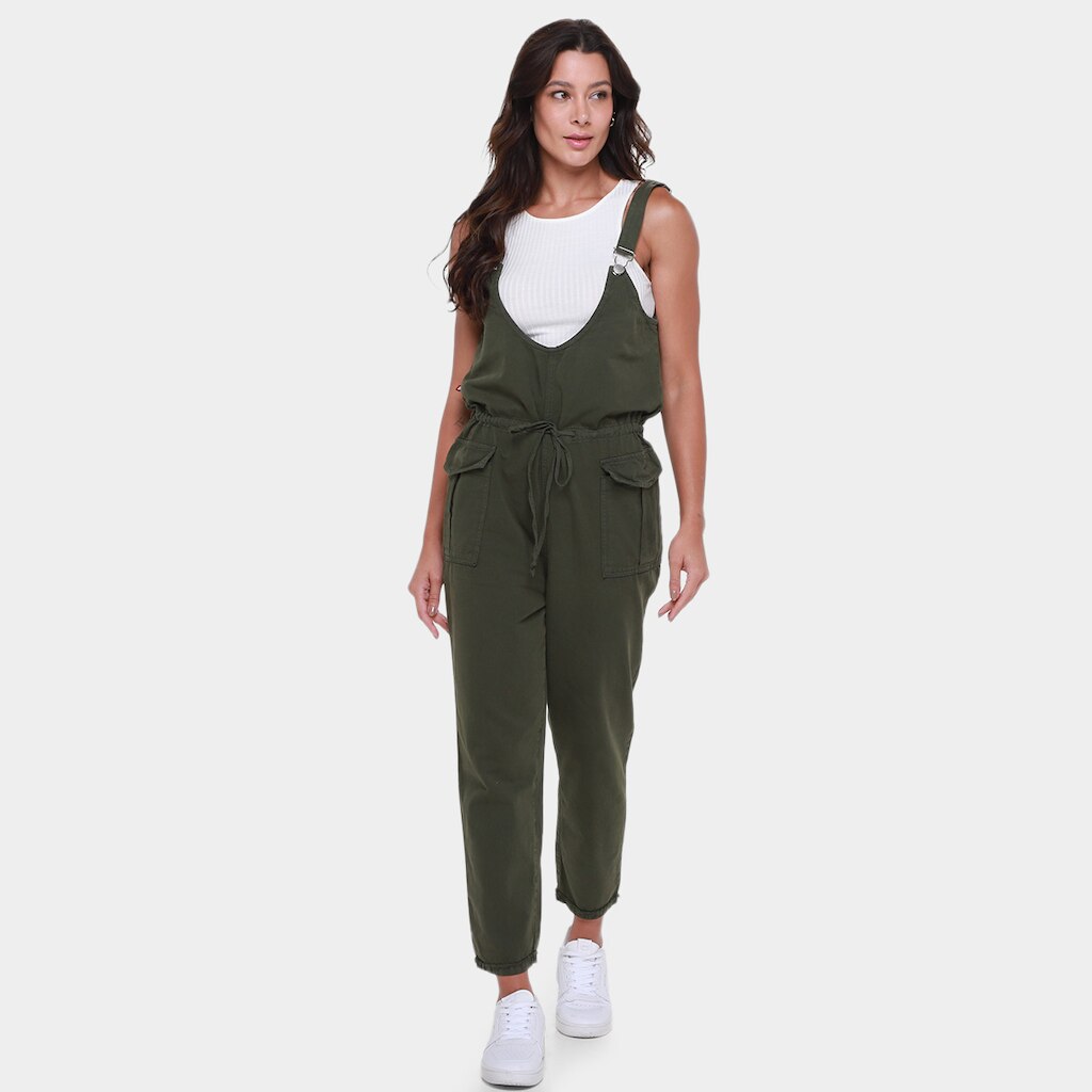 Macacão Longo Cambos Liso Feminino