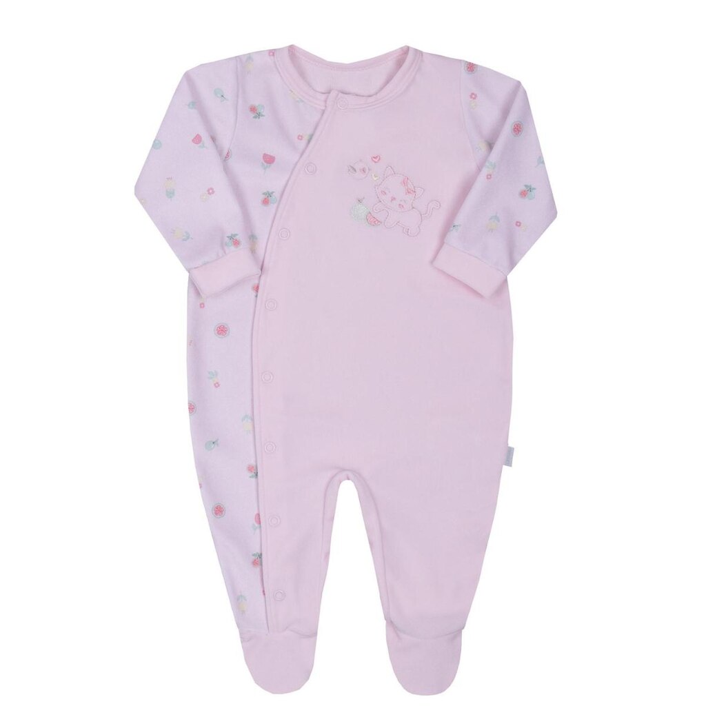 Macacão Longo Plush Claro Bordado Bebê Menina