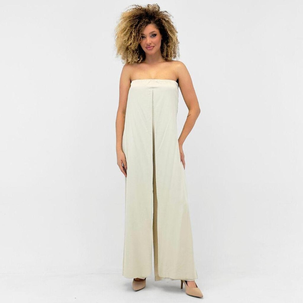 Macacão Pacific Blue Pantalona sem Alça Feminino