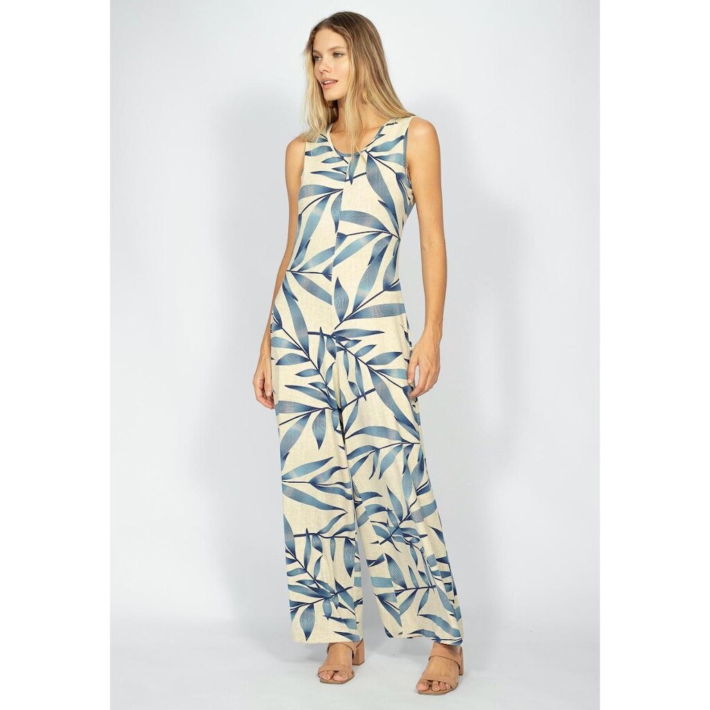 Macacão Regata Amazonia Vital Amplo Malha Bambu Azul