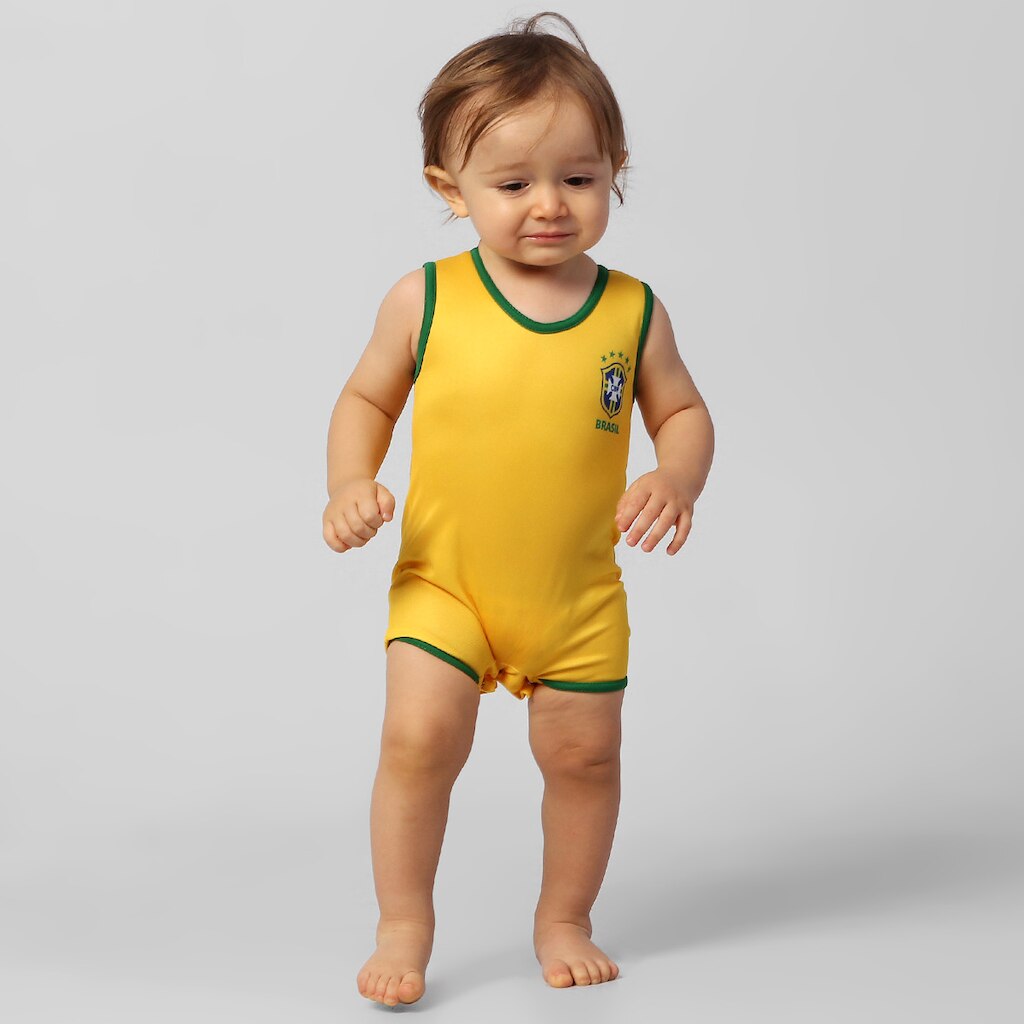 Macacão Regata Seleção Brasil Sublimado Infantil