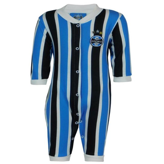 Macacão Tip Top Bebê Menino Grêmio Fechamento Botão Conforto - Preto+Azul Menor preço em Macacão Tip Top Bebê Menino Grêmio Fechamento Botão Conforto - Preto+Azul
