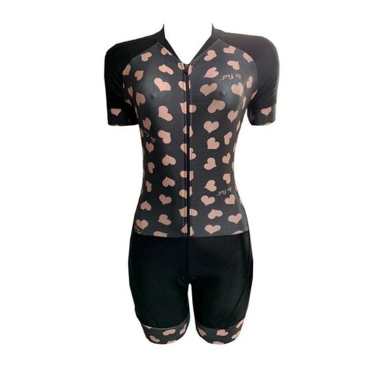 Macaquinho Ciclismo Feminino Befast Corações - Preto+Pink Menor preço em Macaquinho Ciclismo Feminino Befast Corações - Preto+Pink