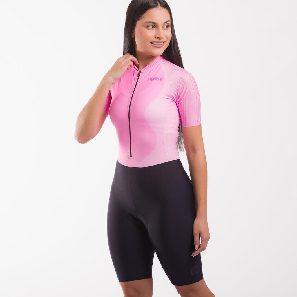 Macaquinho Ciclismo Márcio May Moove Rosa Antibacteriano MTB Estrada