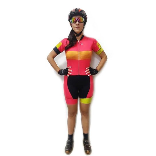 Macaquinho Ciclismo Spartan Spt Manga Curta Proteção UV Ref 12 - Vermelho