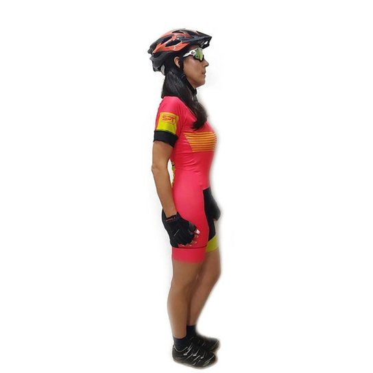 Macaquinho Ciclismo Spartan Spt Manga Curta Proteção UV Ref 12 - Vermelho
