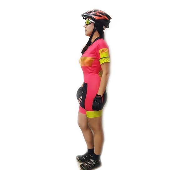 Macaquinho Ciclismo Spartan Spt Manga Curta Proteção UV Ref 12 - Vermelho