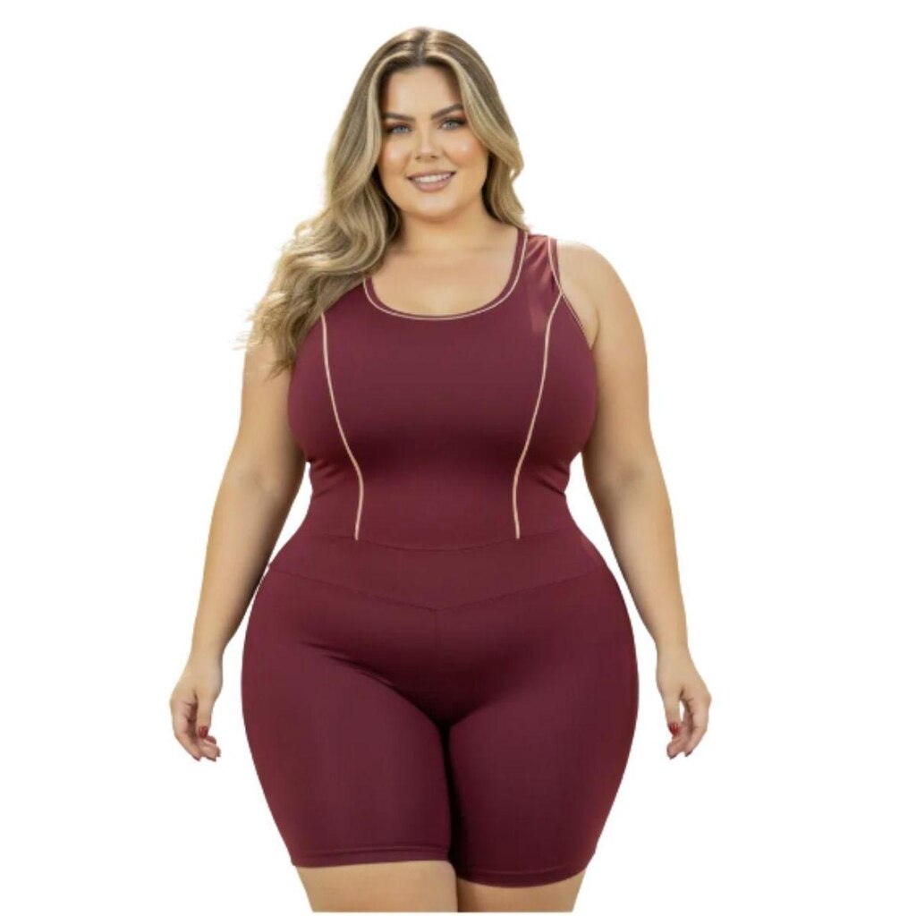 Macaquinho Fitness Plus Size Feminino para Treino Funcional