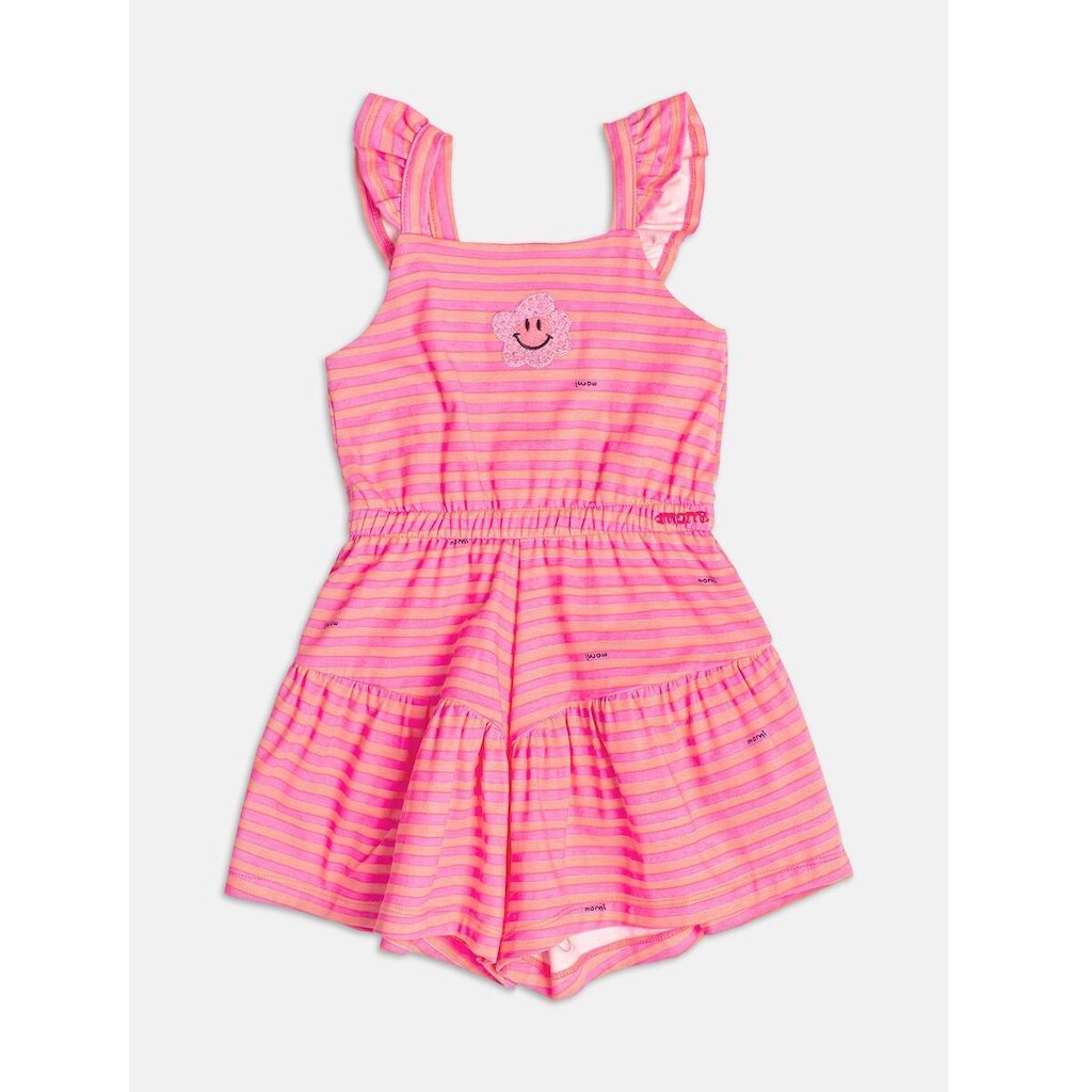 Macaquinho Infantil Menina Smile Compose Listras Momi
