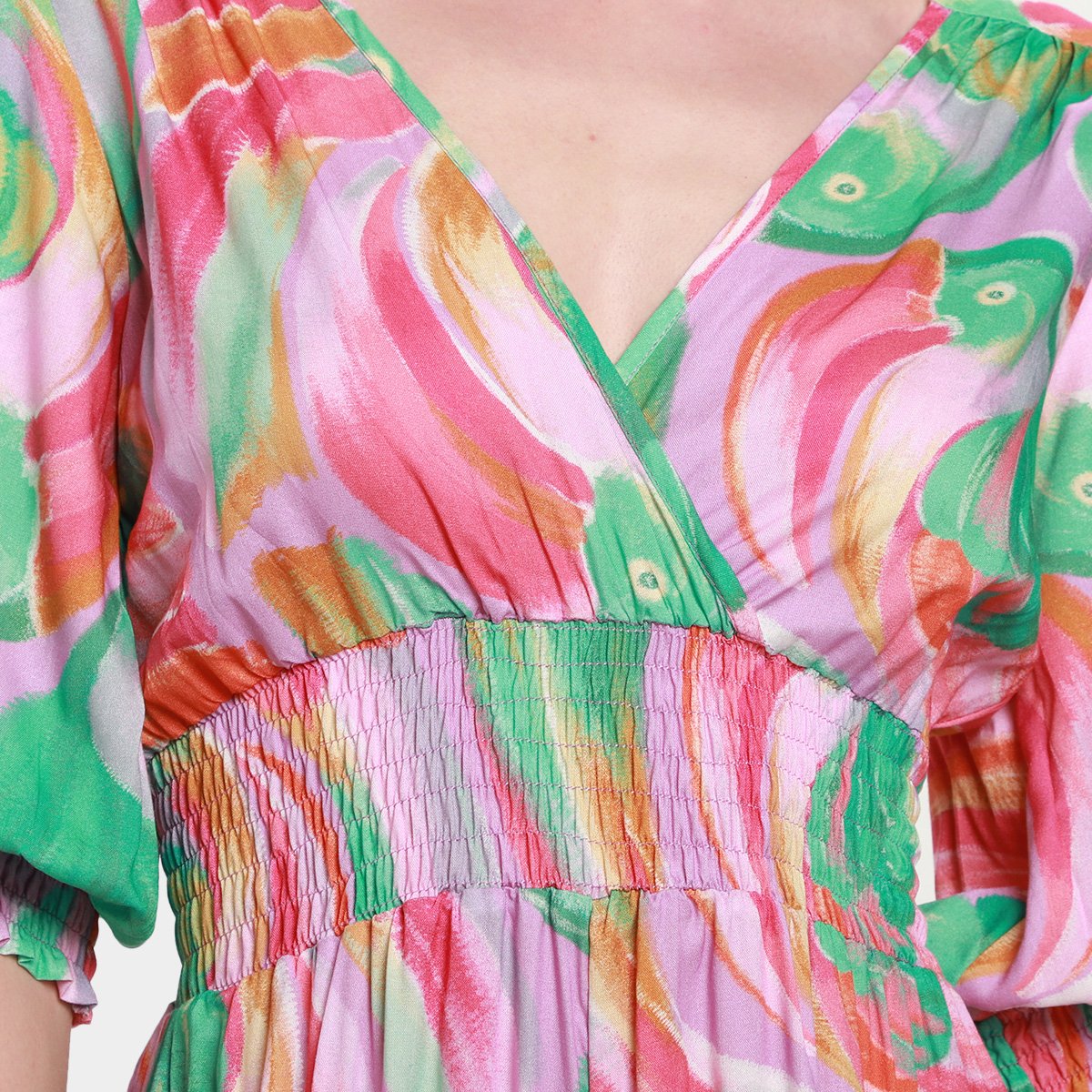Macaquinho Mercatto Estampado Manga 3/4 Feminino - 2