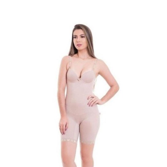 Macaquinho Modelador Alta Compressão Com Bojo - Barato - Bege Menor preço em Macaquinho Modelador Alta Compressão Com Bojo - Barato - Bege