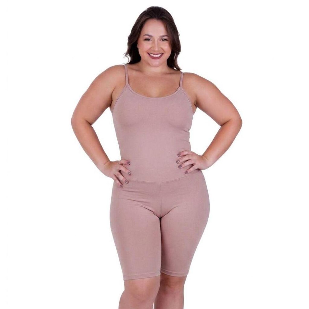 Macaquinho Plus Size Segunda Pele com Compressão Darita