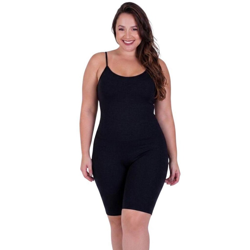 Macaquinho Plus Size Segunda Pele com Compressão Darita