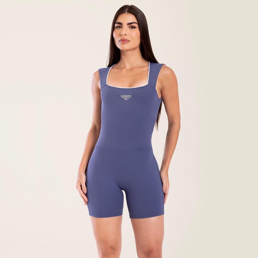 Macaquinho Vibrance Azul Dusk Poliamida Com Bojo Donna Carioca