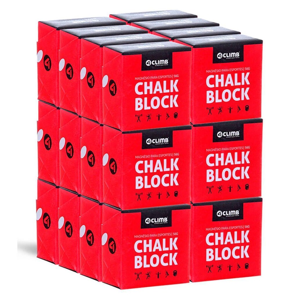 Magnésio Chalk Block 56g - 4Climb - Kit com 24 unidades