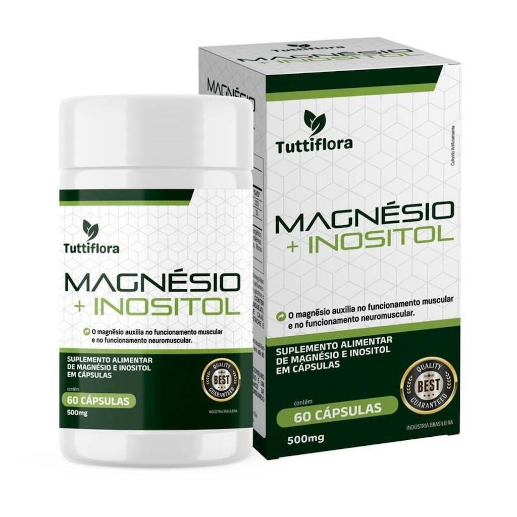 Magnésio e Inositol 60 Cápsulas 500mg Tuttiflora