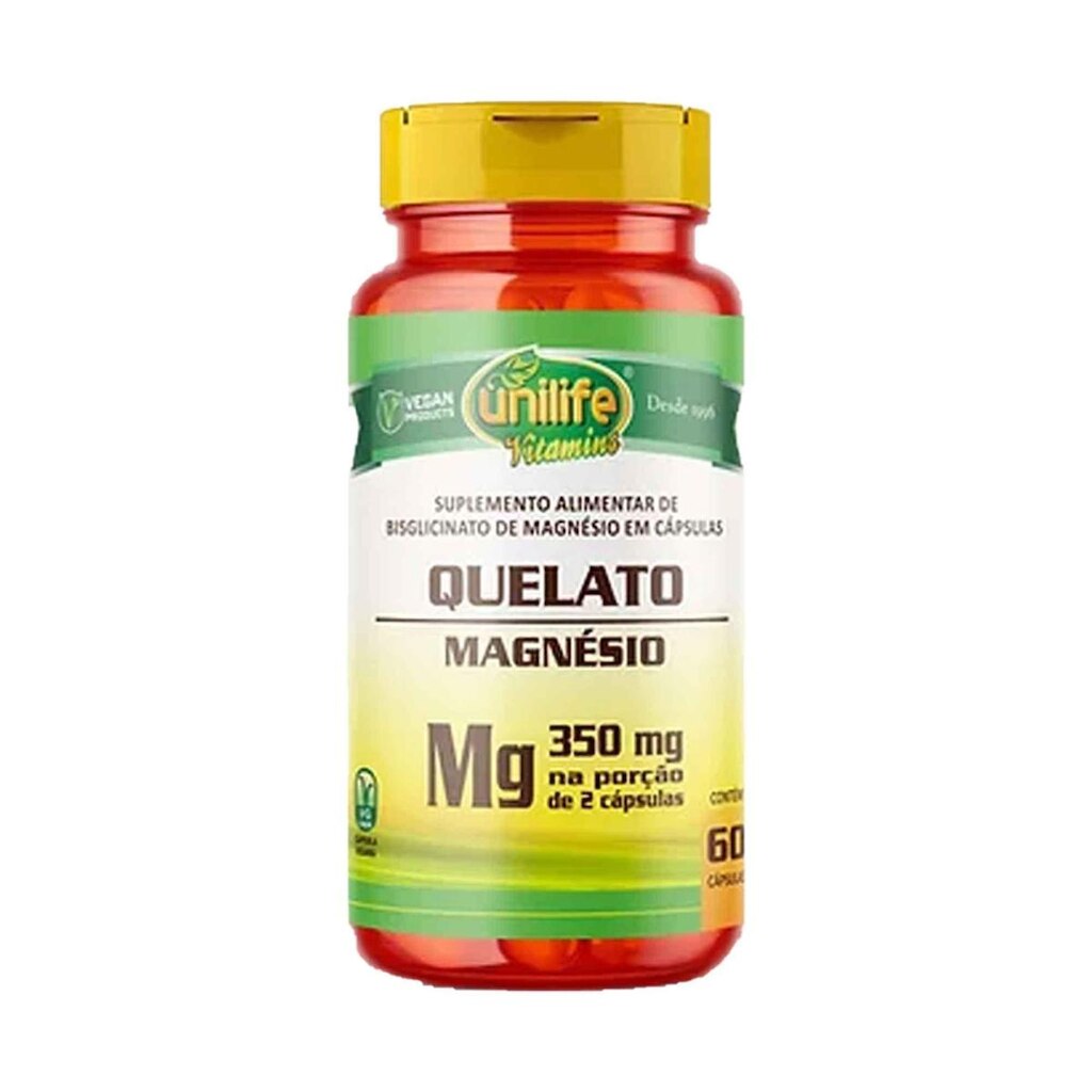 Magnésio Quelato 350mg 60 cápsulas Unilife