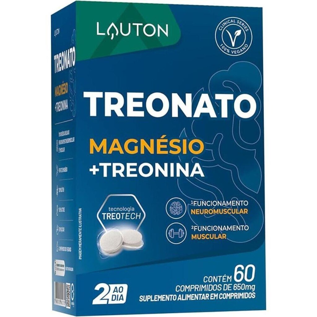 Magnesio Treonato 650 Mg 60 Caps - Lauton