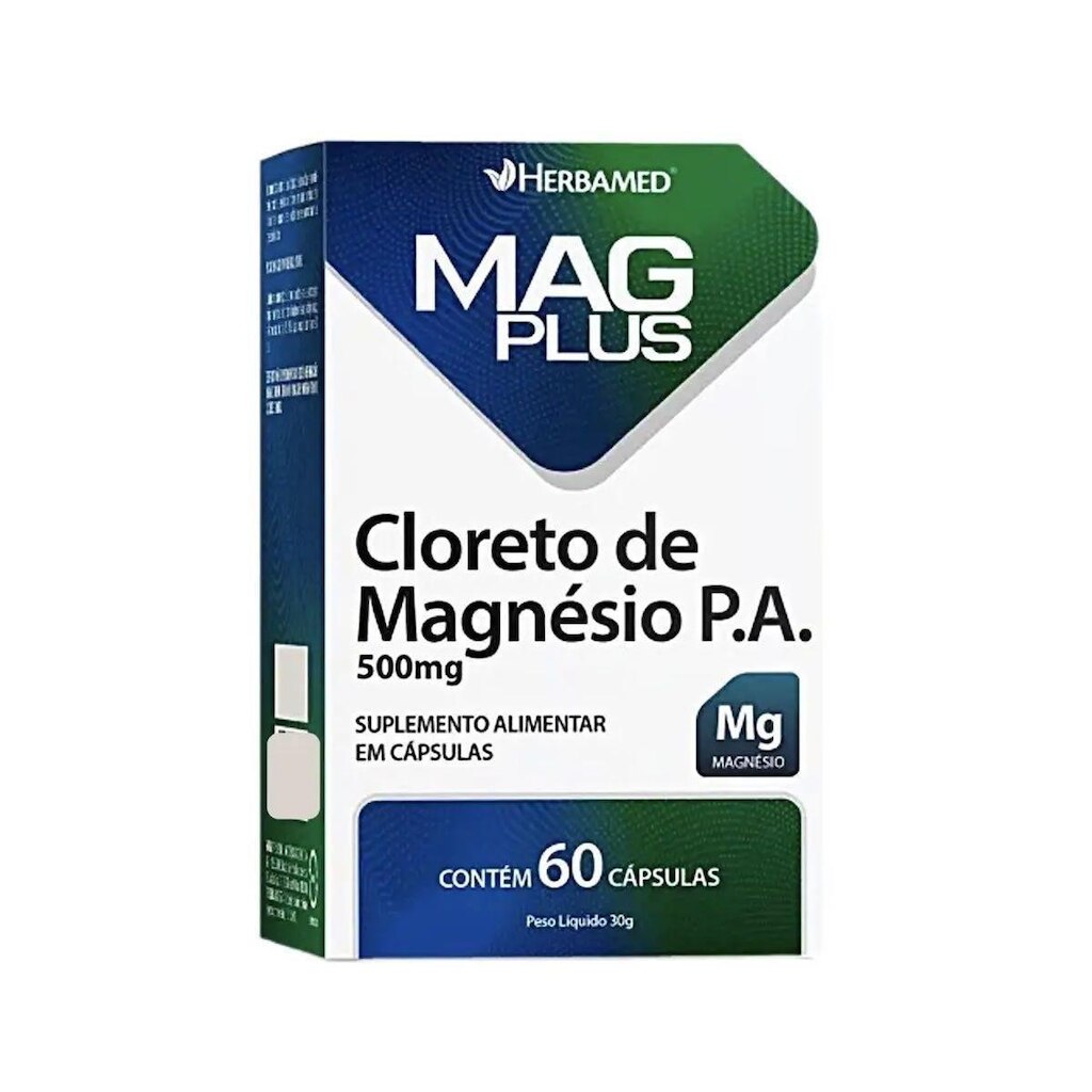 MagPlus Cloreto de Magnésio PA - 60 Cápsulas - Herbamed