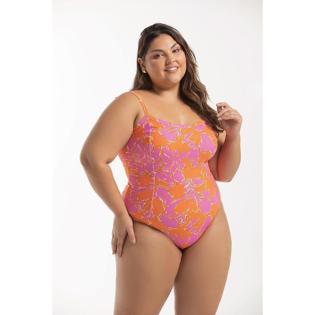 Maiô Alças Fixas Estampado Plus Size