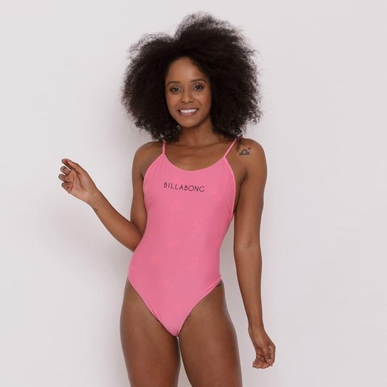 Maiô Dupla Face Billabong Tropic Time - Rosa+Preto Menor preço em Maiô Dupla Face Billabong Tropic Time - Rosa+Preto